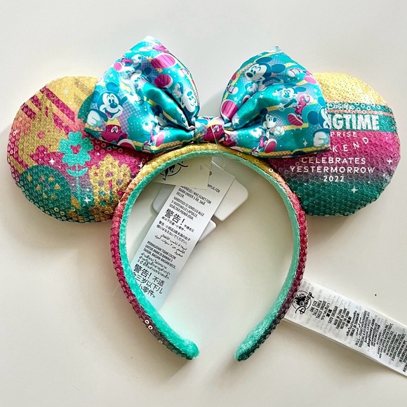 Disney Accessories - NWT Disney RunDisney Springtime Surprise Weekend 2022 Pastel Sequin Ear Headband